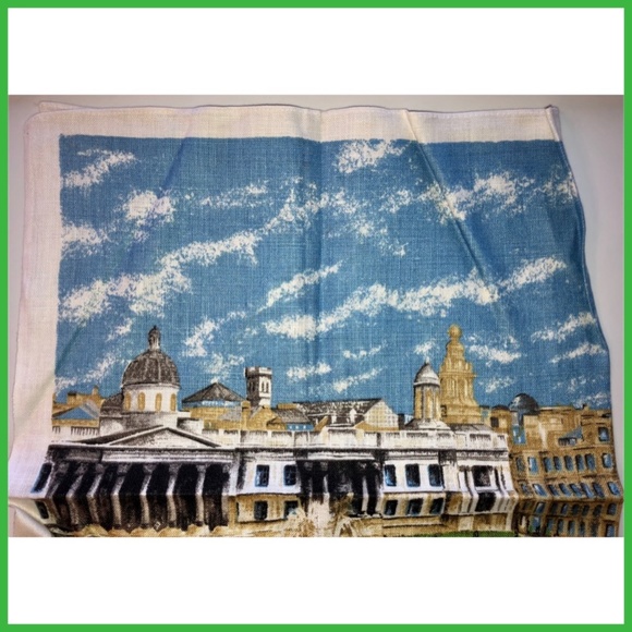 ULSTER Trafalgar Square Souvenir Irish Linen Tea Towel Mid-Century England UK - Picture 3 of 5